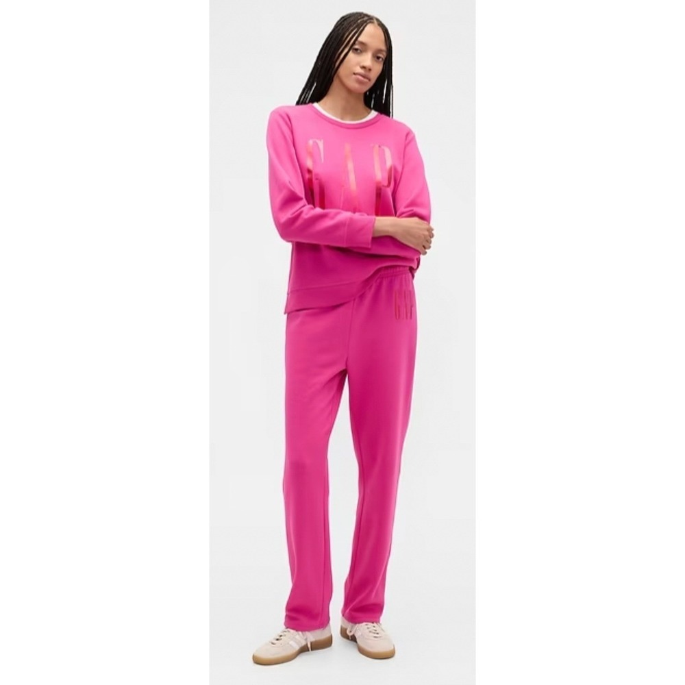 GAP‎ Pink Fleece Sweatpants Relaxed Straight Leg Lounge NWT Women L - Picture 6 of 7